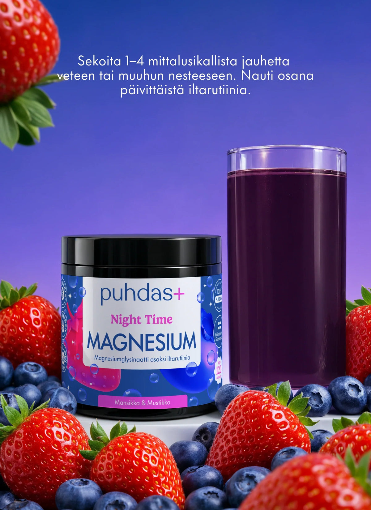 Night Time Magnesium Strawberry & Blueberry 80g