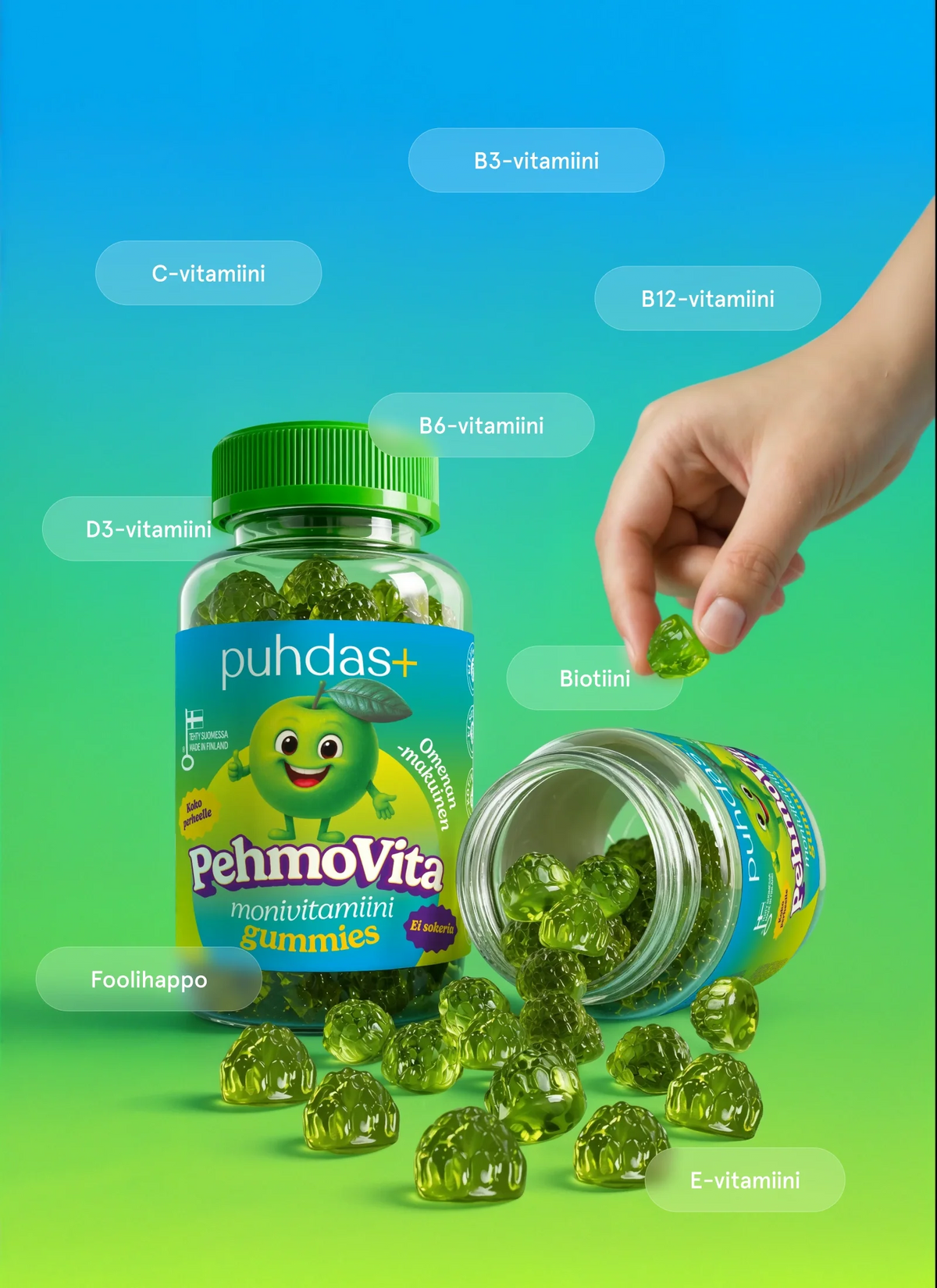 PehmoVita Multivitamin Apple Gummies 75 pcs
