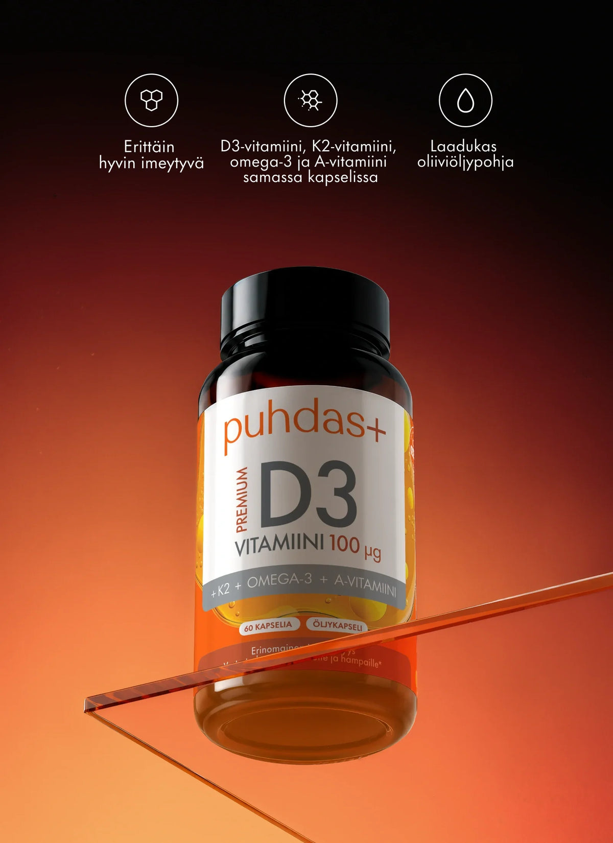 Puhdas+ Premium Vitamin D3 100 µg