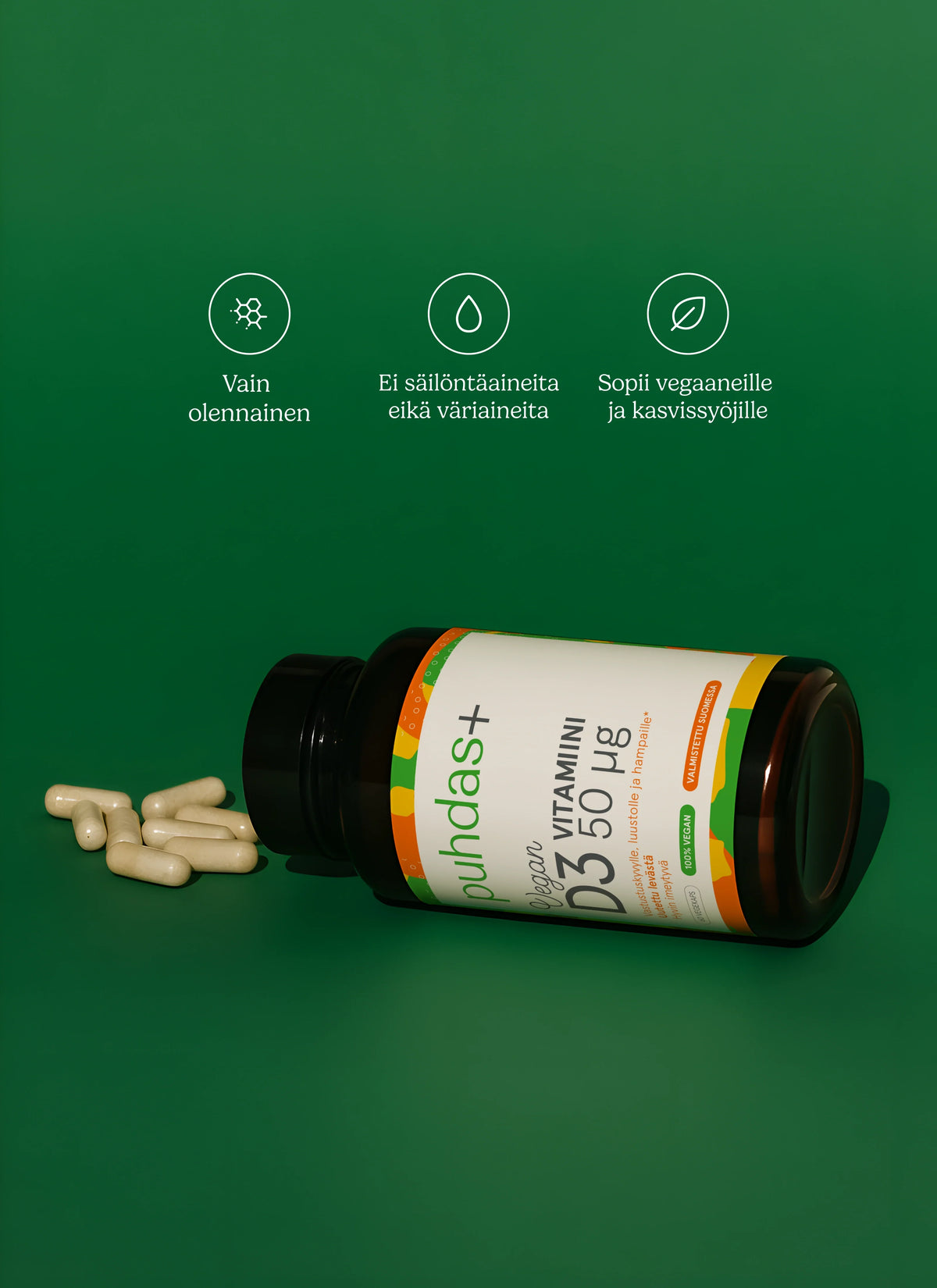 Vegan vitamin D3 50 μg 60 caps