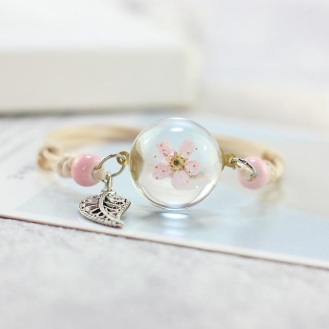 Handmade Dandelion Pendant Bracelet