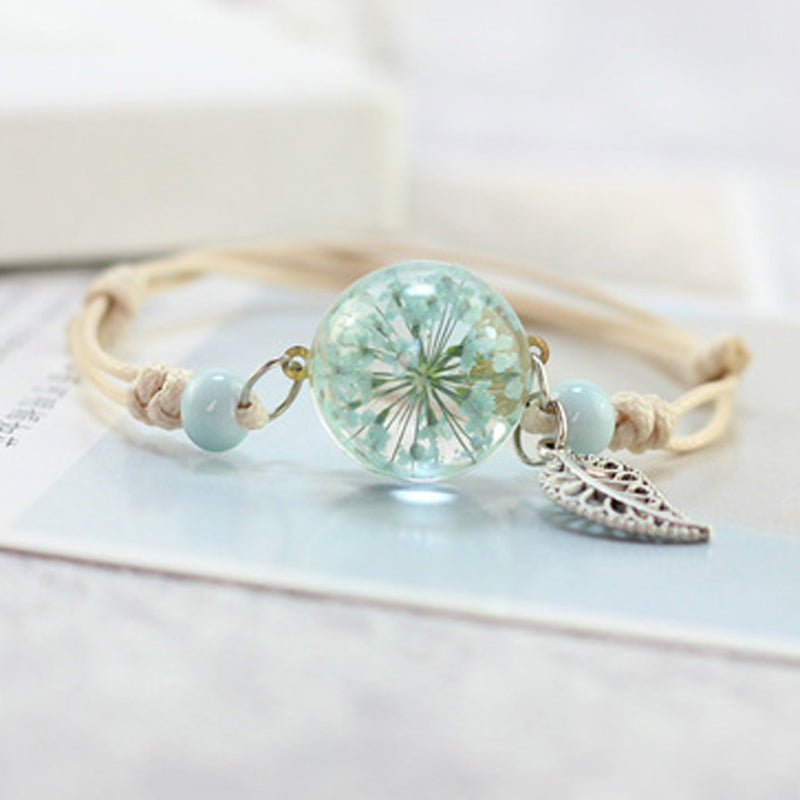 Handmade Dandelion Pendant Bracelet